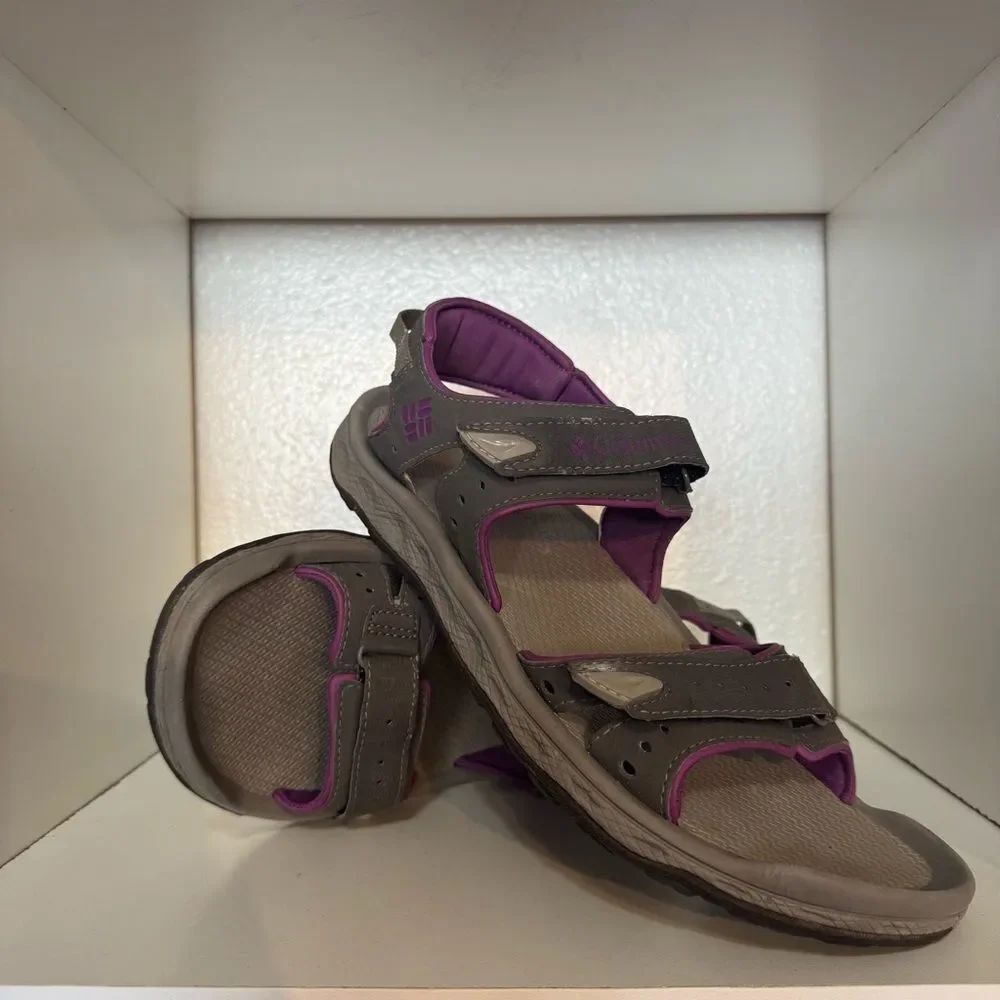 Columbia Techsun Vent Gray Purple Hiking Sport Sandals Adjustable Straps Size 11